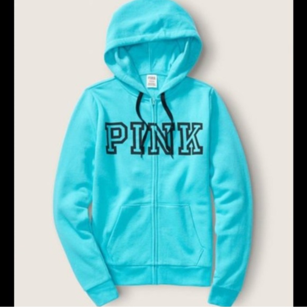 PINK Victoria's Secret Blue Hoodie Sweater